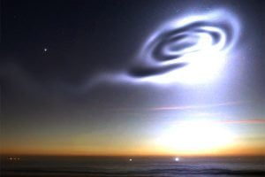 Sorprendente espiral luminosa sobre Canadá