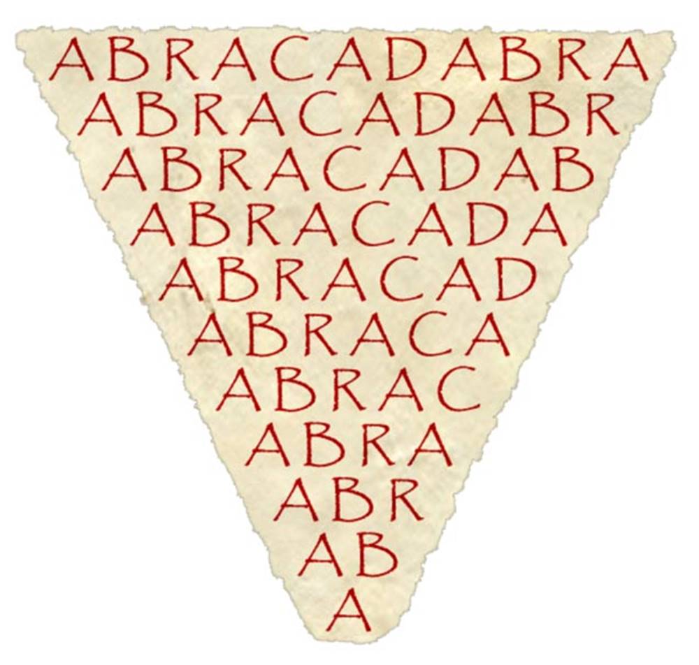 Texto del abracadabra en un papiro