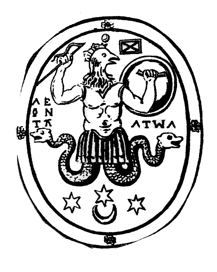 Imagen de Abraxas con su simbología 