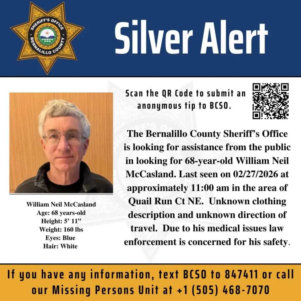 Silver Alert de la Desaparición del general William Neil McCasland